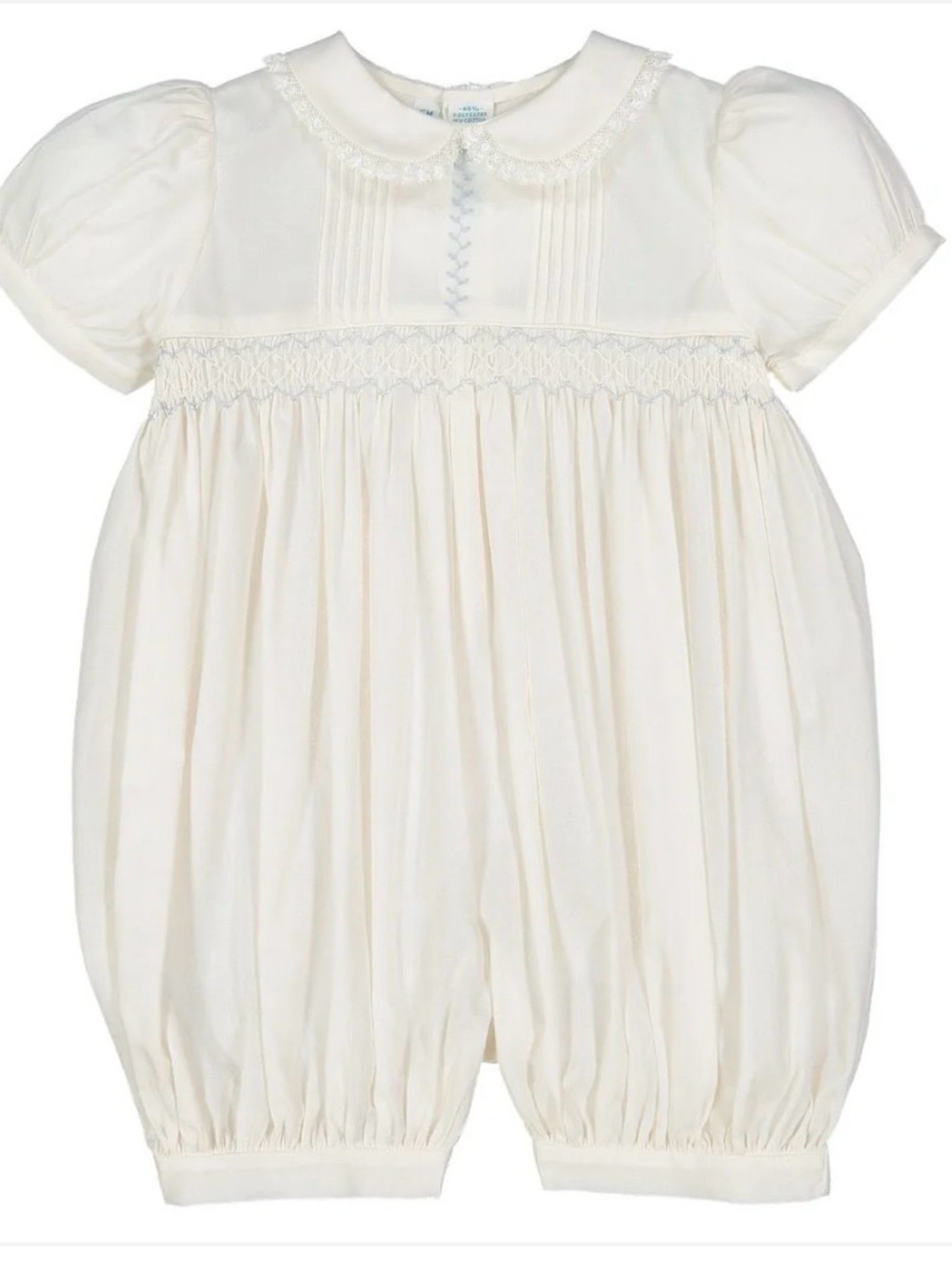 Feltman Brothers Baby Girls Ivory Blue Vintage Romper